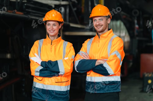 Preview: Engineers planning team work in industrial factory, professional engineering teamwork