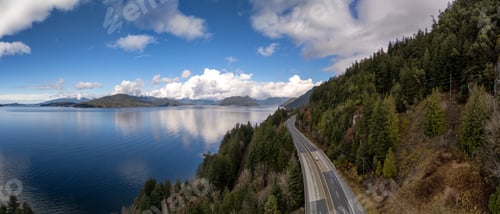 Preview: Scenic Aerial View of Sea to Sky Highway and Mountainous Landscape in BC