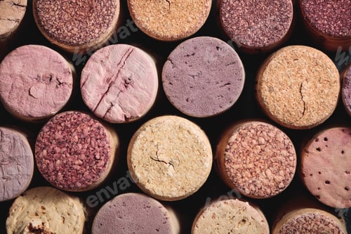 Preview: Top view of wine corks.