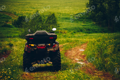 Preview: ATV Quad Bike in wild nature landscape
