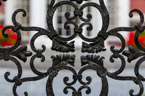 Preview: Elegant Black Ironwork Against Blurred Background