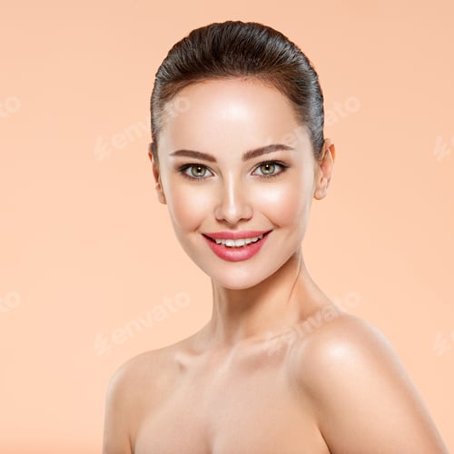Preview: Portrait of smiling young woman with clean face.