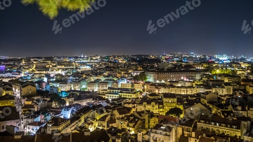 Preview: Lisbon night skyline seen from the Miradouro da Senhora do Monte