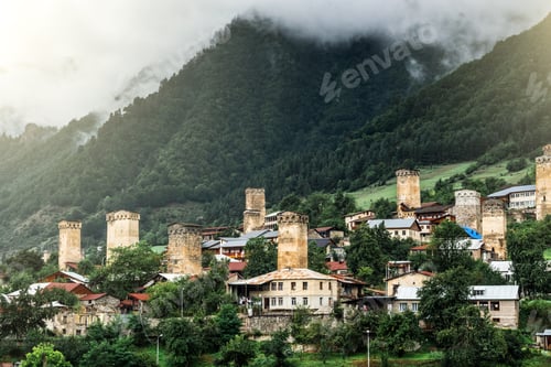Preview: Swan towels in Mestia, Svaneti region, Georgia