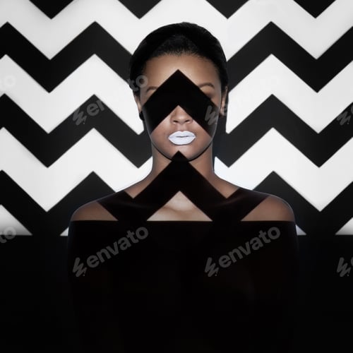 Preview: Pattern me pretty. Digitally enhanced shot of a beautiful nude woman posing alone in studio.