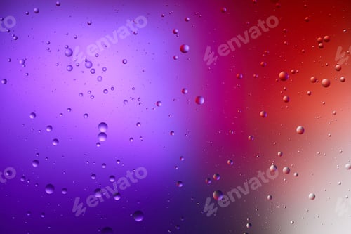 Preview: purple and red color abstract background from mixed water and oil bubbles