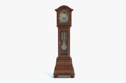 Preview: Antique Wooden Grandfather Clock with Lunar Phase