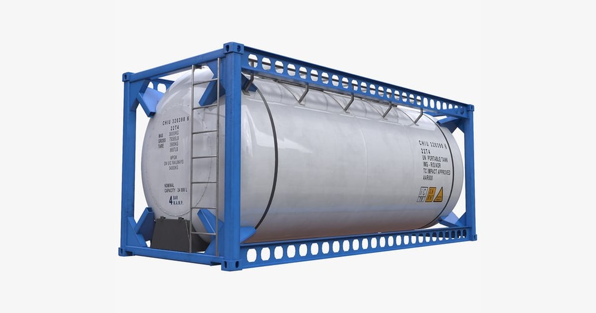 20ft ISO Liquid Tank Container - Insulated and Rugged 3D, Incl. cargo ...