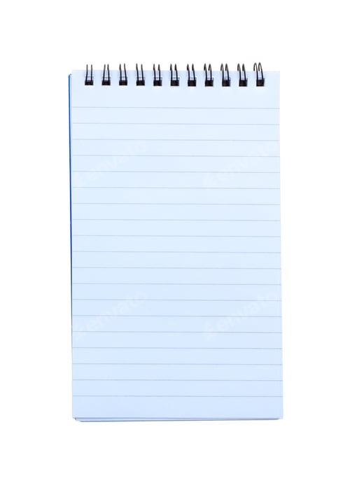 Preview: Blank empty notepad isolated on white background,