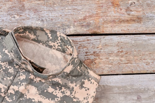 Preview: Camouflage military jacket, close up