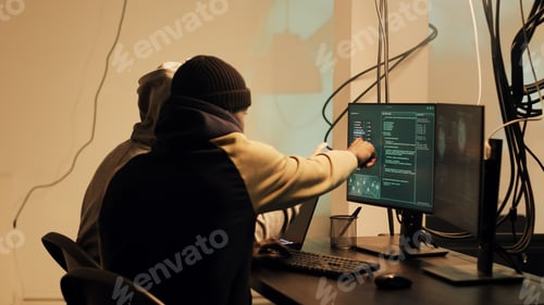 Preview: Skilled web thief hacking network with digital espionage concept