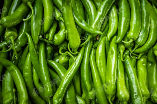 Preview: Raw Green Organic Serrano Peppers. green chili peppers