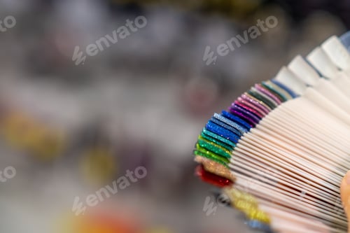 Preview: Collection of nails color polish samples.