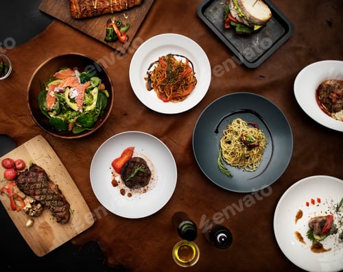 Preview: Western cuisine recipes flat lay