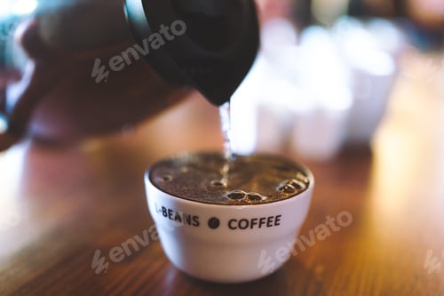 Preview: coffee aroma flavour and beverage cupping concept, roasted man or professional barista