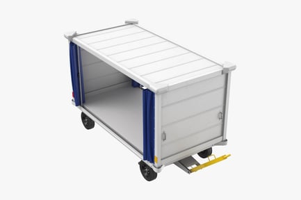 Preview: Airport Baggage Cart with Curtain and Adjustable Arm