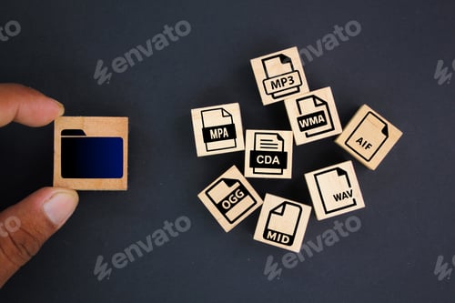 Preview: folder with icons Format audio files by file extension.
