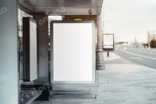 Preview: Mockup of a banner inside a bus stop