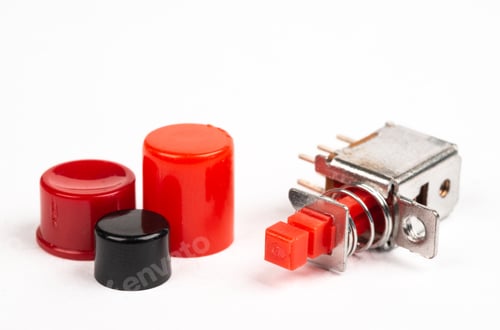 Preview: Miniature electric switches with red caps