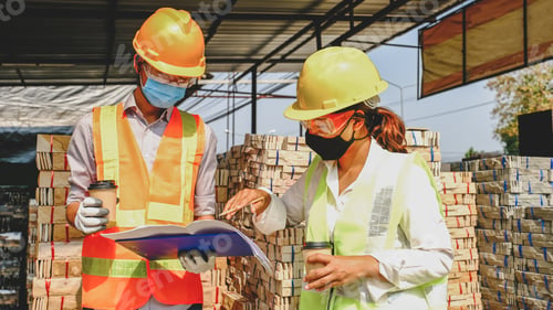 Preview: Engineer contractor team meeting work safety plan industry project and check design