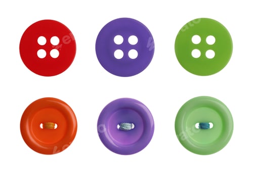 Preview: Set of sewing buttons on white background