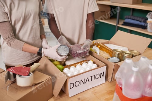 Preview: Unrecognizable People Packing Food