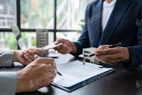 Preview: Entrepreneur, business owner, accountant, real estate agent Asian young insurance sales agent accept