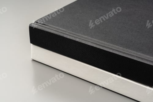 Preview: Blank notepad on gray background studio shot