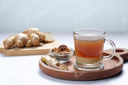 Preview: bandrek Sundanese hot drink of herbal tea.made of a mixture of ginger water, palm sugar and Sweetene