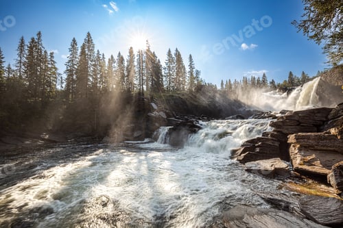 Preview: Ristafallet waterfall in the western part of Jamtland in Sweden.