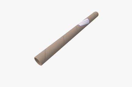 Preview: Cylindrical object with longitudinal stripe