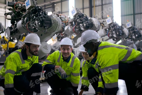Preview: Engineer work at robotic arm factory.