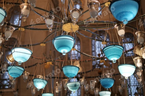 Vista previa: Vintage rope chandelier light on the wall