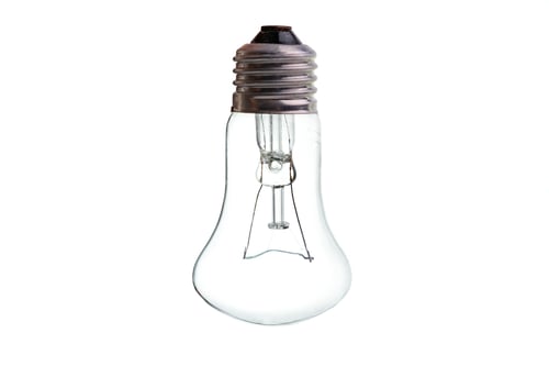 Preview: isolated simple light bulb isolated on white background