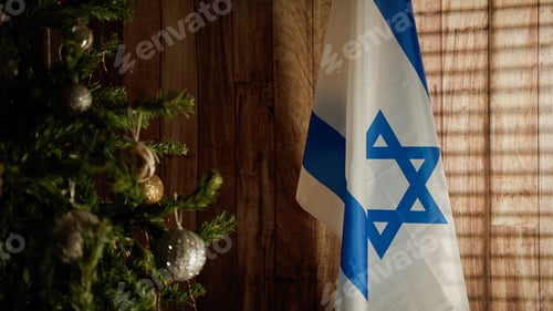 Preview: Israel flag and Christmas tree
