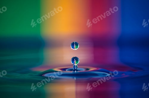 Preview: Colorful macro of water droplet