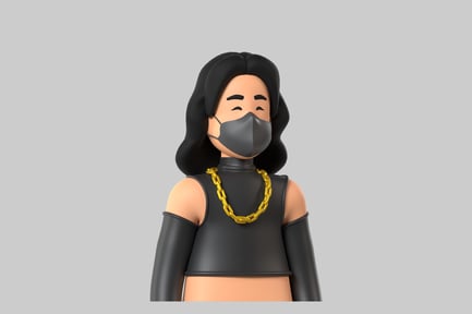 Preview: Cartoon avatar with face mask
