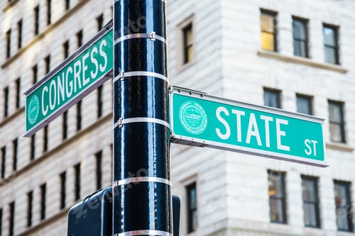 Preview: Street names hanging on column