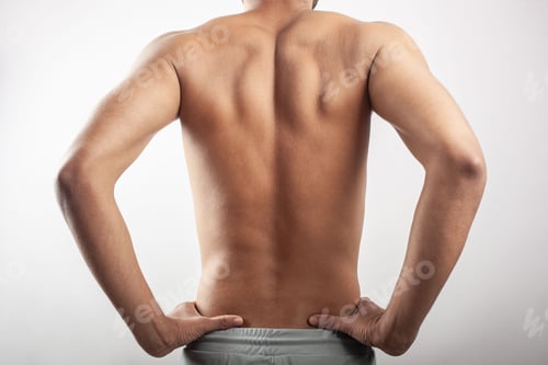 Preview: man showing his back pain