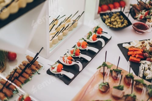 Preview: Delicious Italian delicatessen, prosciutto snacks, cheese and olives
