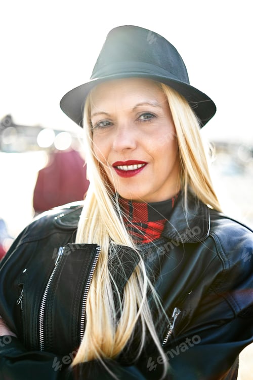 Preview: Portrait of stylish middle-aged woman