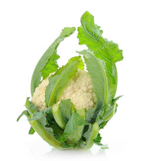 Preview: single whole cauliflower isolated on white background