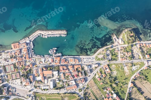 Preview: Aerial drone view of Urla district of Izmir, Turkey's third largest city. Iskele - Urla - Turkey