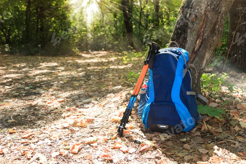Preview: backpack and trekking poles