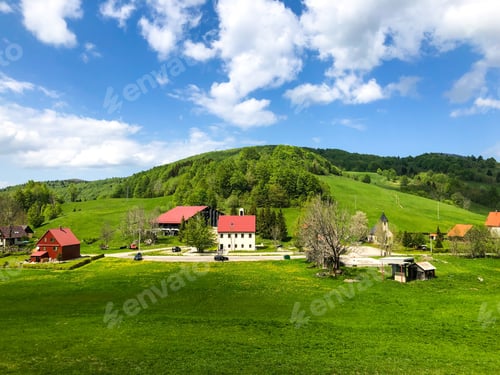 Preview: Village and mountains
