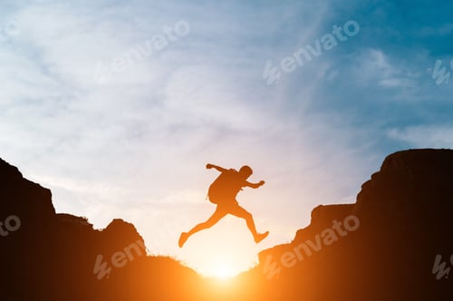 Preview: Man jump through gaps between hills