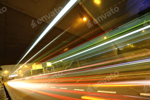 Preview: light trails in mega city