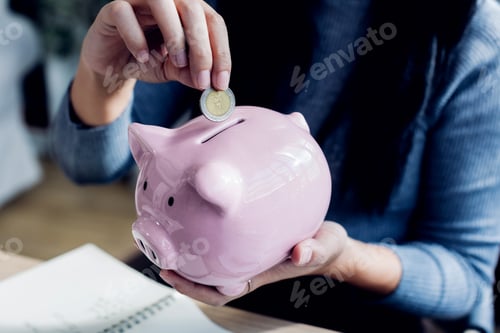 Preview: Piggy Bank and Coin Saving Investment Concept