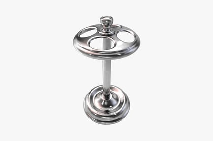 Objet métallique lisse avec base cylindrique et dessus perforé