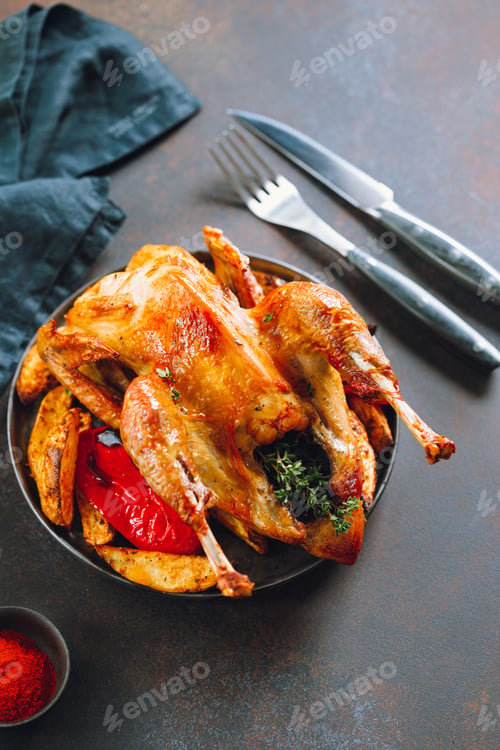 Preview: Roasted guinea fowl with herbs and olive oil